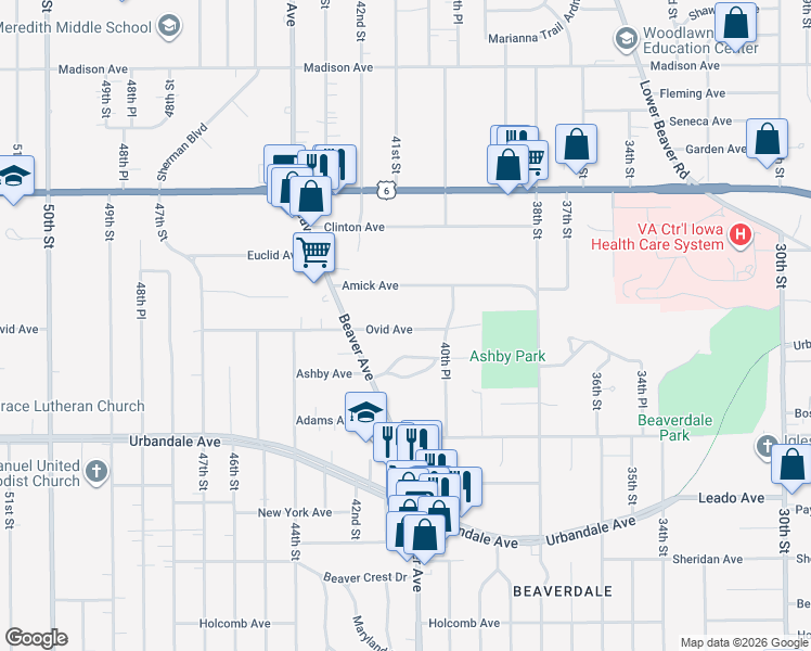 map of restaurants, bars, coffee shops, grocery stores, and more near in Polk County