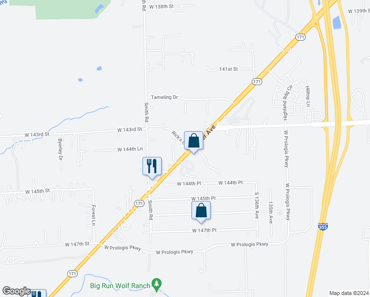 map of restaurants, bars, coffee shops, grocery stores, and more near 14354 Archer Avenue in Lockport