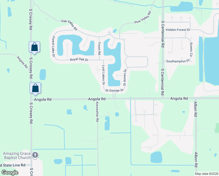 map of restaurants, bars, coffee shops, grocery stores, and more near 8720 Angola Road in Holland