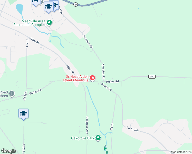 map of restaurants, bars, coffee shops, grocery stores, and more near 20892-21232 Alden Saint Exd in Meadville