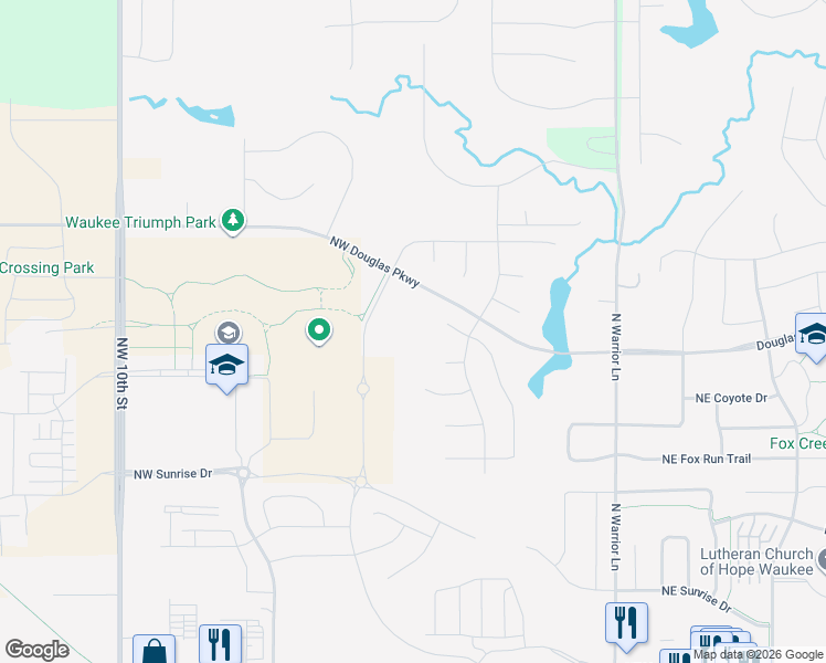 map of restaurants, bars, coffee shops, grocery stores, and more near 660 Little Walnut Creek Drive in Waukee