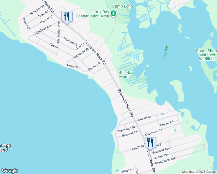map of restaurants, bars, coffee shops, grocery stores, and more near 5 Austria Avenue in Fairhaven