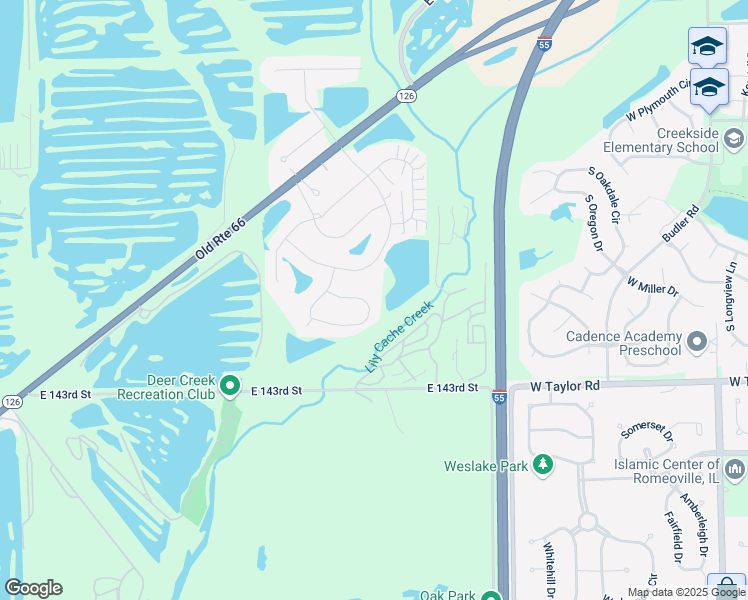 map of restaurants, bars, coffee shops, grocery stores, and more near 22542 Reserve Circle in Plainfield