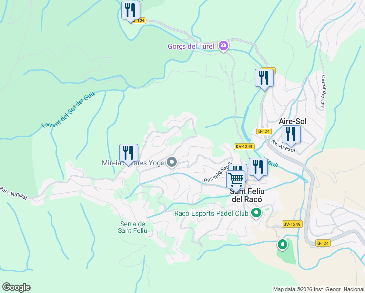 map of restaurants, bars, coffee shops, grocery stores, and more near 22 Carrer Castellassa in Castellar del Vallès