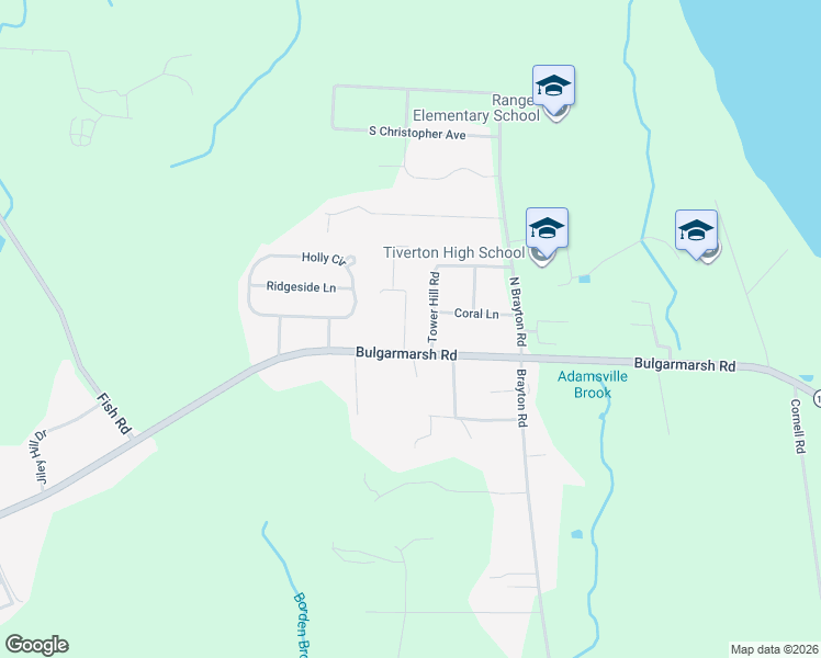 map of restaurants, bars, coffee shops, grocery stores, and more near 23 Margaret Street in Tiverton