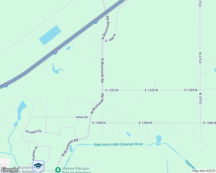 map of restaurants, bars, coffee shops, grocery stores, and more near 1303 Brummit Rd in Chesterton