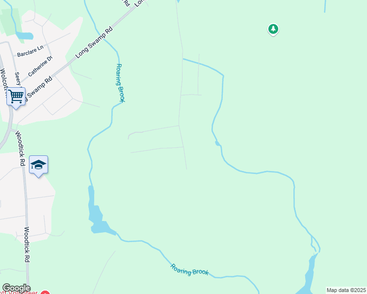 map of restaurants, bars, coffee shops, grocery stores, and more near 429 Beecher Road in Wolcott