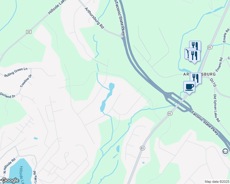 map of restaurants, bars, coffee shops, grocery stores, and more near 72 Loganberry Court in Hopewell Junction