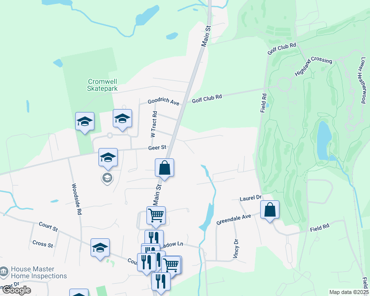 map of restaurants, bars, coffee shops, grocery stores, and more near 4 Marlon Place in Cromwell