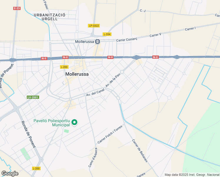map of restaurants, bars, coffee shops, grocery stores, and more near 3 Carrer de Belianes in Mollerussa