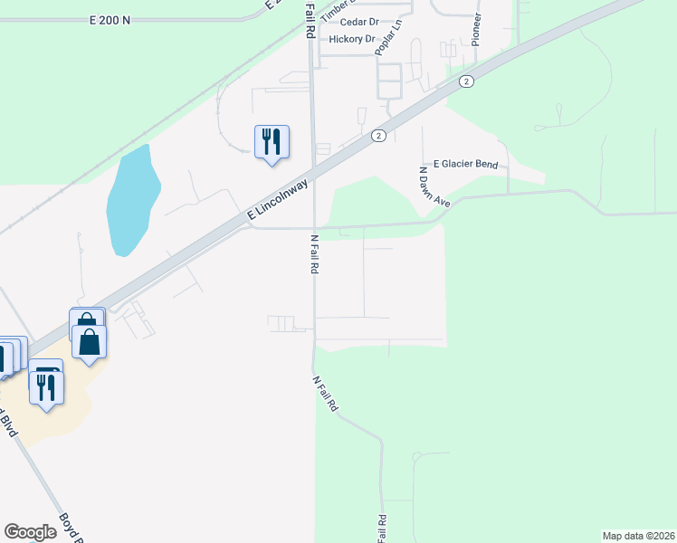 map of restaurants, bars, coffee shops, grocery stores, and more near 703 North Fail Road in La Porte