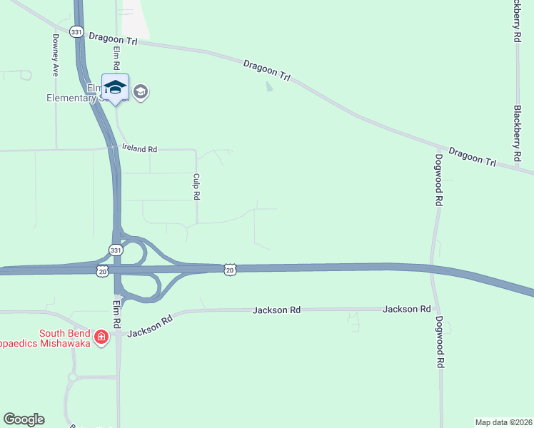 map of restaurants, bars, coffee shops, grocery stores, and more near 13532 Nora Lane in Mishawaka