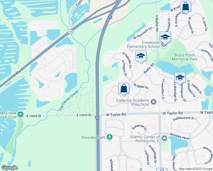 map of restaurants, bars, coffee shops, grocery stores, and more near 22310 West Niagara Court in Plainfield
