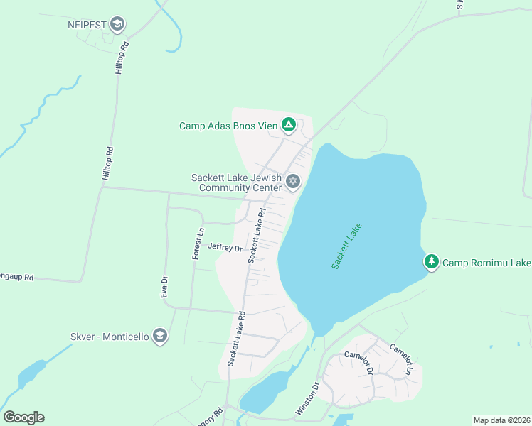 map of restaurants, bars, coffee shops, grocery stores, and more near 13 Old Congress Lane in Monticello