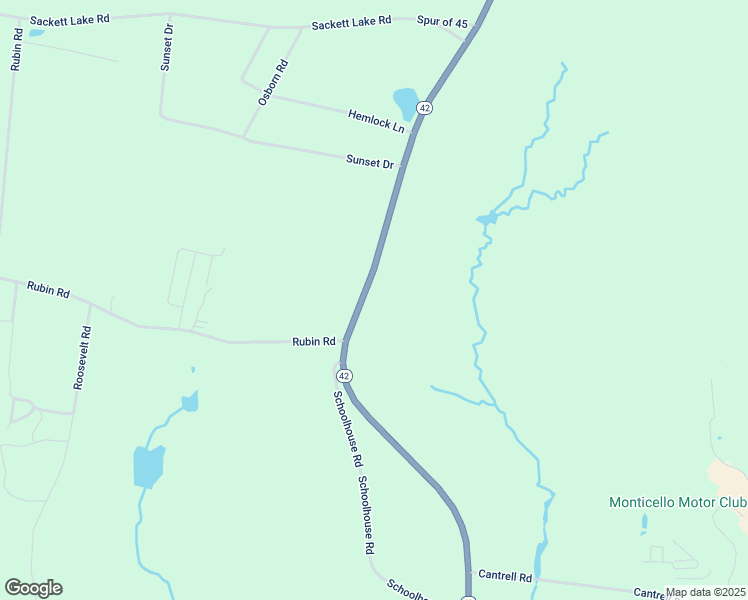 map of restaurants, bars, coffee shops, grocery stores, and more near 3520 New York 42 in Monticello