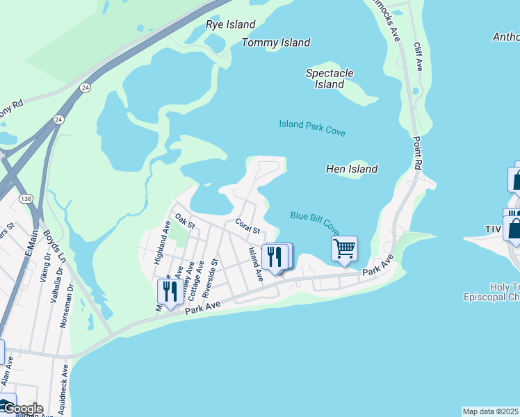 map of restaurants, bars, coffee shops, grocery stores, and more near 54 Green Street in Portsmouth