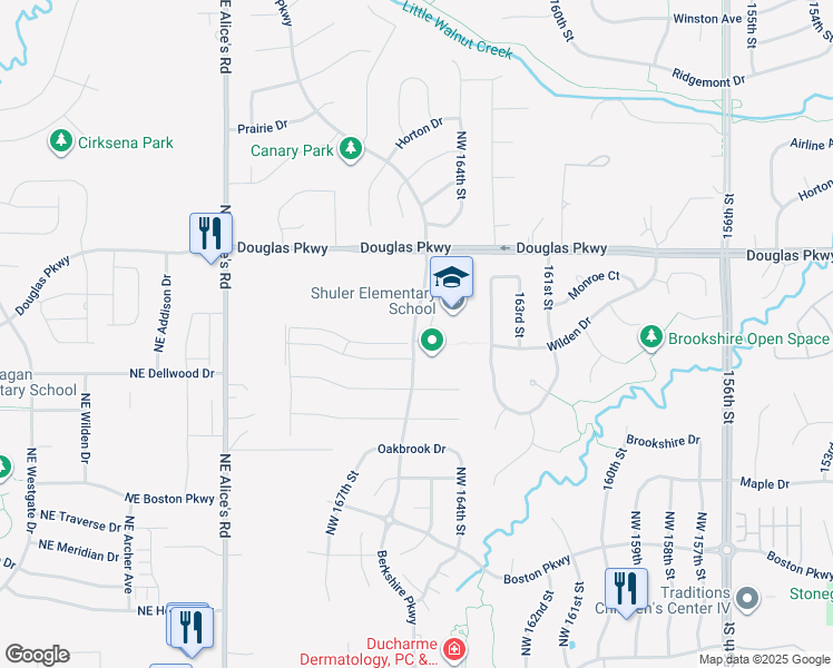 map of restaurants, bars, coffee shops, grocery stores, and more near 16612 Wilden Drive in Clive