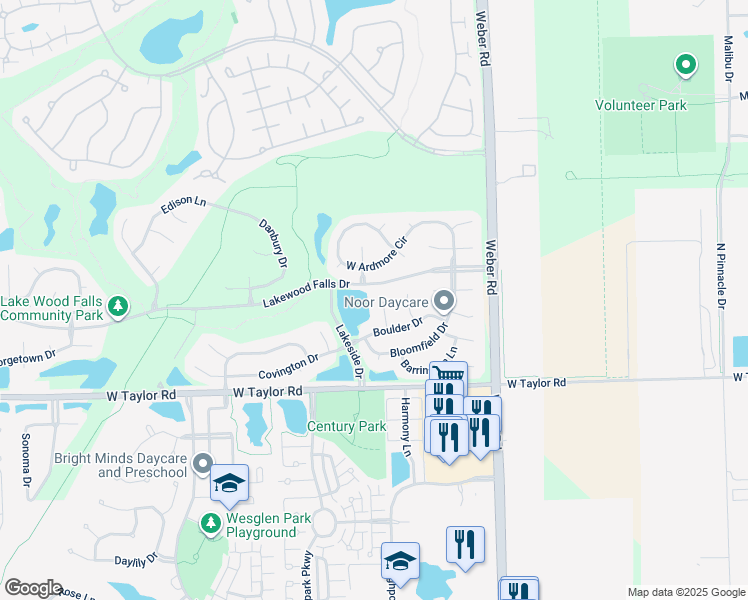 map of restaurants, bars, coffee shops, grocery stores, and more near 14136 Butler Court in Plainfield