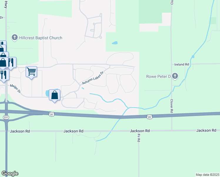 map of restaurants, bars, coffee shops, grocery stores, and more near 1226 Farmcrest Circle in Mishawaka
