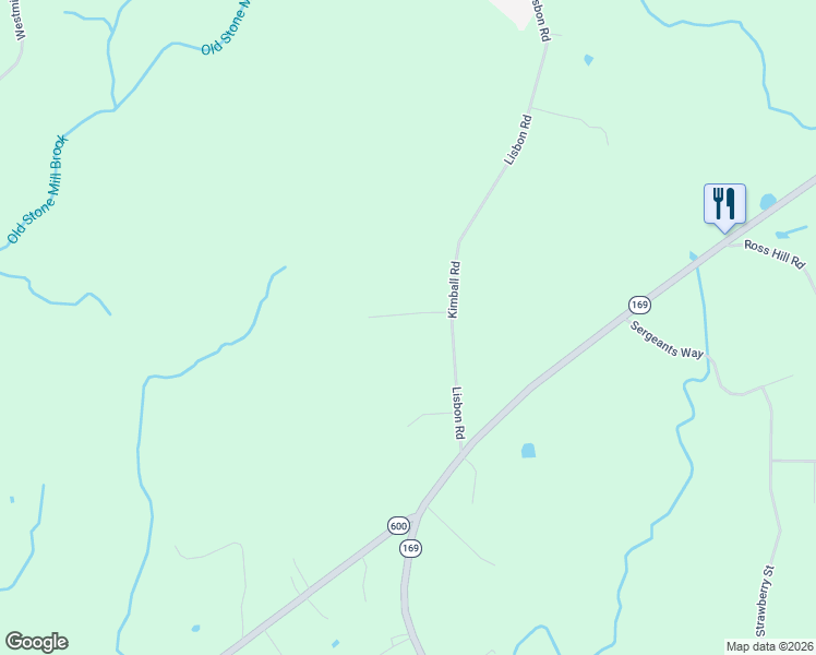 map of restaurants, bars, coffee shops, grocery stores, and more near 33 Kimball Road in Lisbon