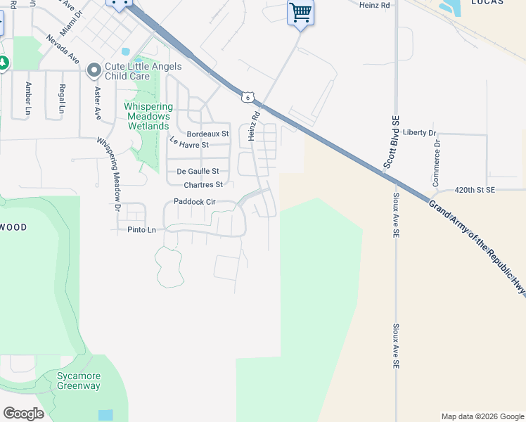 map of restaurants, bars, coffee shops, grocery stores, and more near 2969 Heinz Road in Iowa City