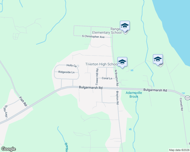 map of restaurants, bars, coffee shops, grocery stores, and more near 23 Margaret Street in Tiverton