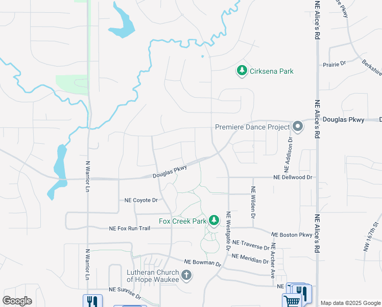 map of restaurants, bars, coffee shops, grocery stores, and more near 360 Northeast Hawk Circle in Waukee