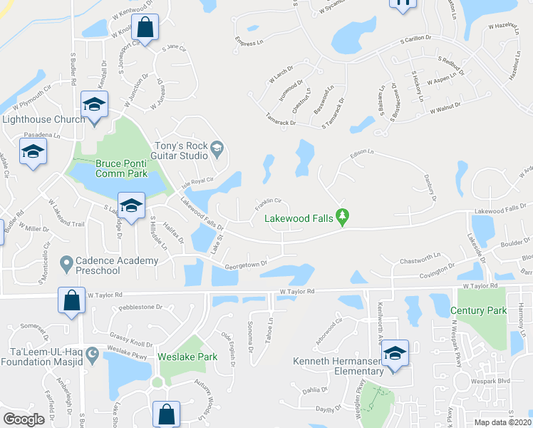 map of restaurants, bars, coffee shops, grocery stores, and more near 14120 Faulkner Court in Plainfield