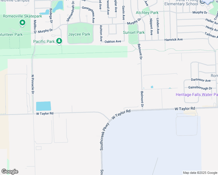 map of restaurants, bars, coffee shops, grocery stores, and more near 870 West Taylor Road in Romeoville