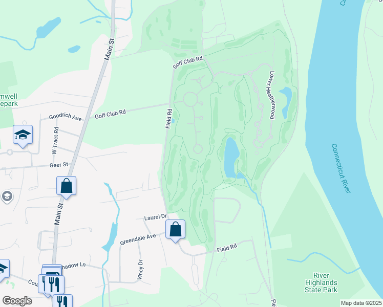 map of restaurants, bars, coffee shops, grocery stores, and more near 5 Pierson Green in Cromwell