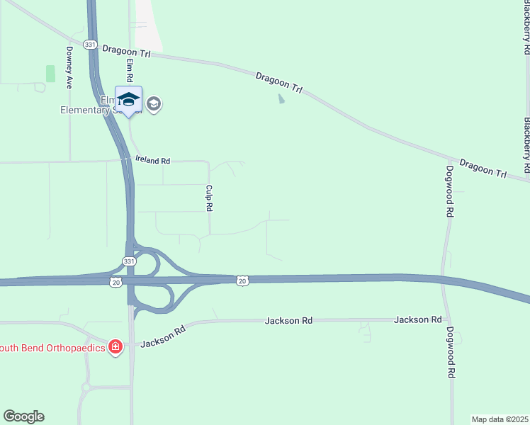 map of restaurants, bars, coffee shops, grocery stores, and more near 13565 Nora Lane in Mishawaka