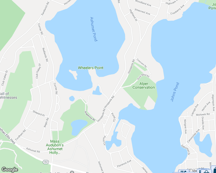 map of restaurants, bars, coffee shops, grocery stores, and more near 26 Wheeler Road in Mashpee