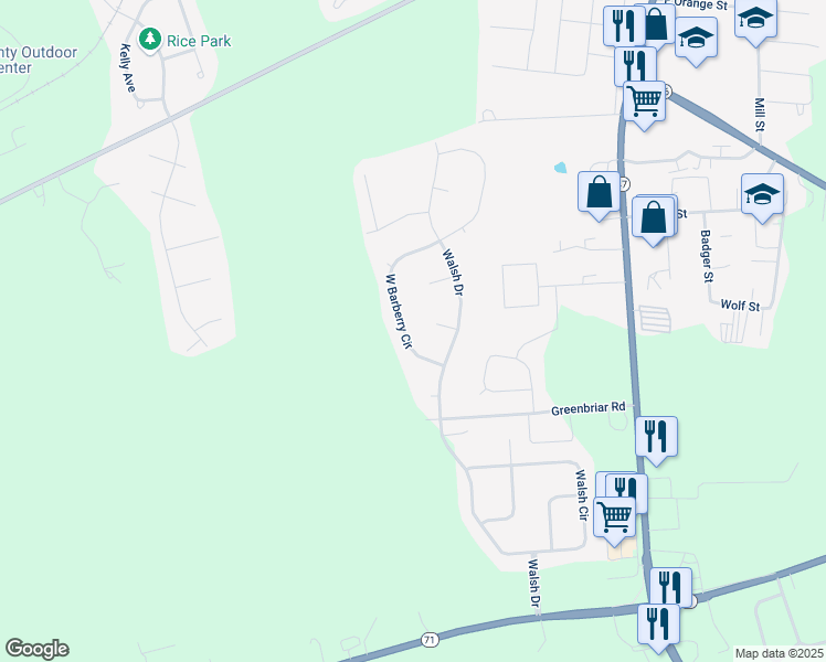map of restaurants, bars, coffee shops, grocery stores, and more near 561 West Barberry Circle in Yorkville