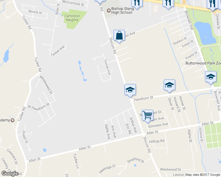 map of restaurants, bars, coffee shops, grocery stores, and more near 385 Slocum Road in Dartmouth