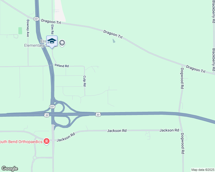 map of restaurants, bars, coffee shops, grocery stores, and more near 13565 Nora Lane in Mishawaka