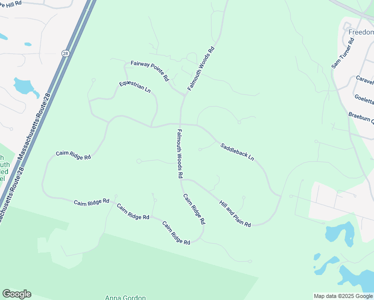 map of restaurants, bars, coffee shops, grocery stores, and more near 19 Greentree Circle in Falmouth