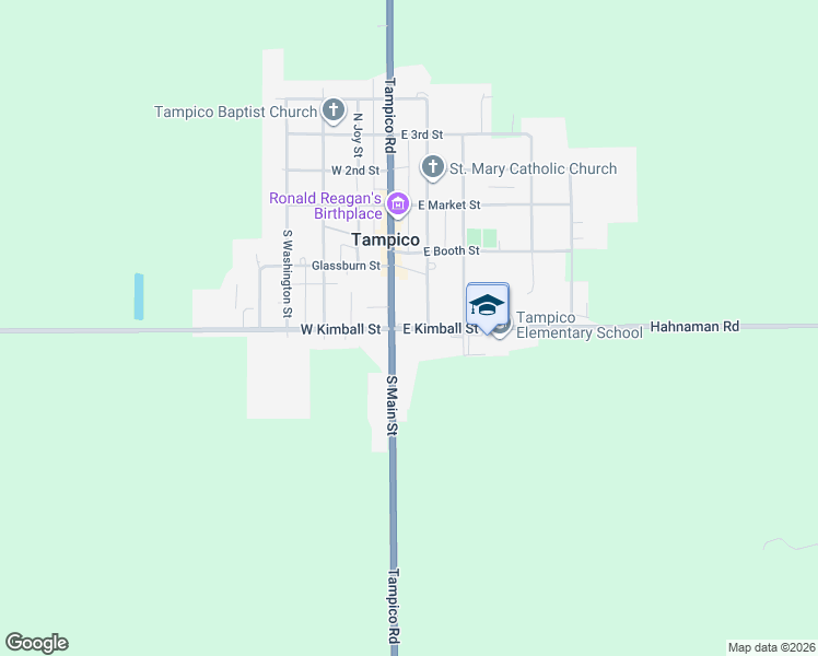 map of restaurants, bars, coffee shops, grocery stores, and more near 103 East Kimball Street in Tampico