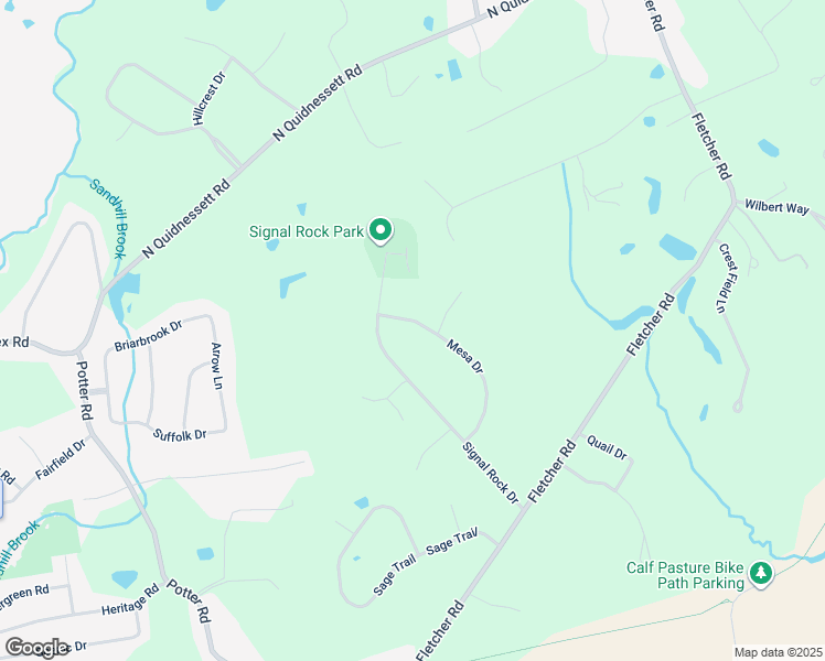 map of restaurants, bars, coffee shops, grocery stores, and more near 180 Mesa Drive in North Kingstown