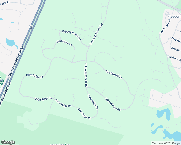 map of restaurants, bars, coffee shops, grocery stores, and more near 19 Greentree Circle in Falmouth