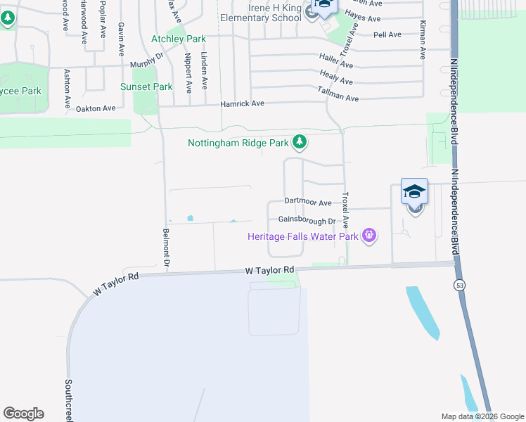 map of restaurants, bars, coffee shops, grocery stores, and more near 74 Kempton Drive in Romeoville