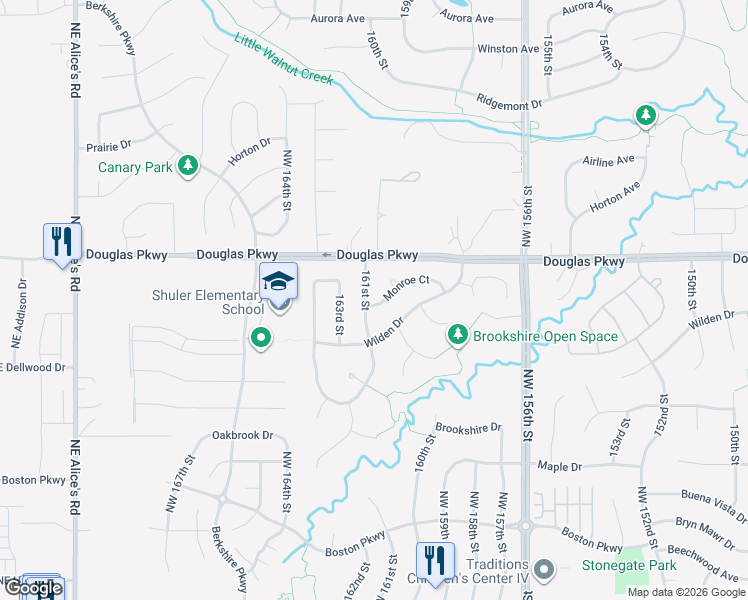 map of restaurants, bars, coffee shops, grocery stores, and more near 16015 Monroe Court in Waukee