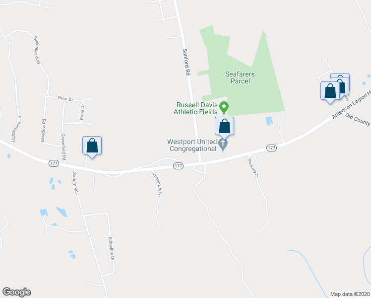 map of restaurants, bars, coffee shops, grocery stores, and more near 8 Wendy's Way in Westport