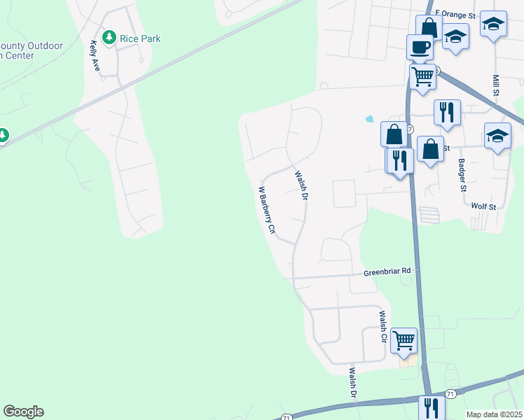 map of restaurants, bars, coffee shops, grocery stores, and more near 561 West Barberry Circle in Yorkville