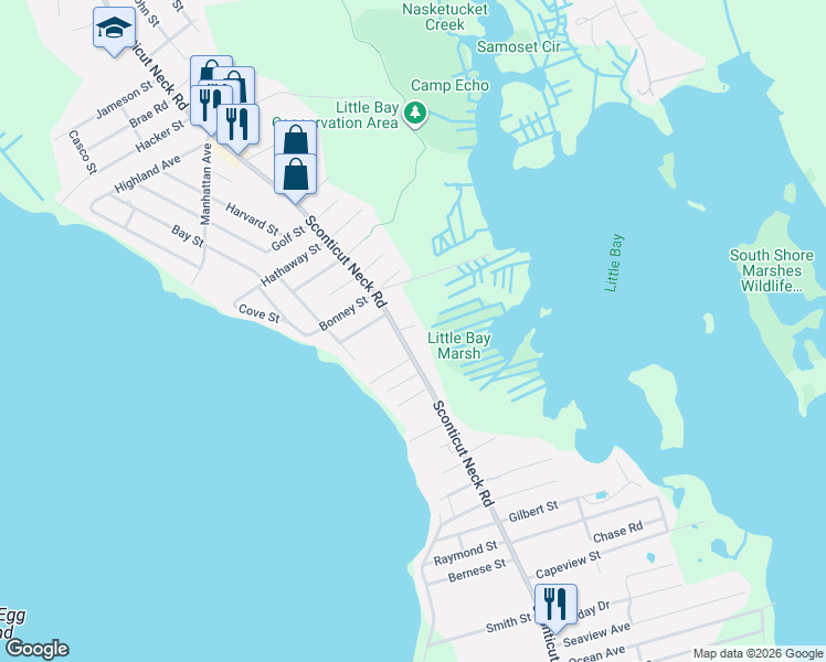 map of restaurants, bars, coffee shops, grocery stores, and more near 7 Delmont Street in Fairhaven
