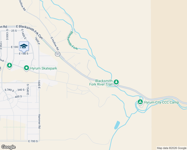 map of restaurants, bars, coffee shops, grocery stores, and more near 1953 Utah 101 in Logan