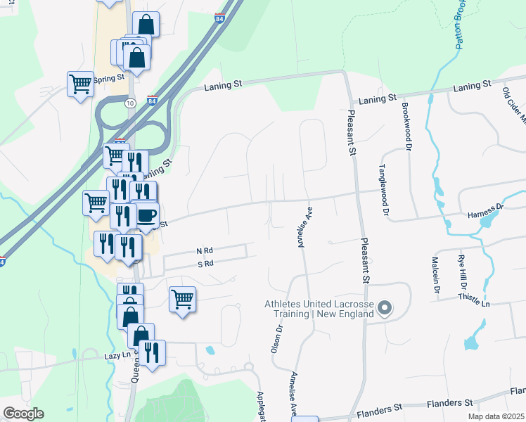 map of restaurants, bars, coffee shops, grocery stores, and more near 226 Loper Street in Southington