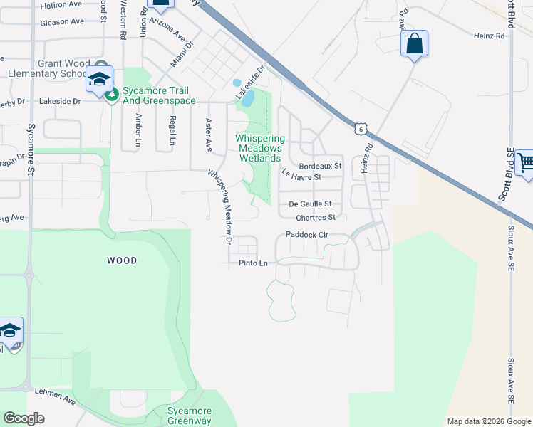 map of restaurants, bars, coffee shops, grocery stores, and more near Chartres Street in Iowa City