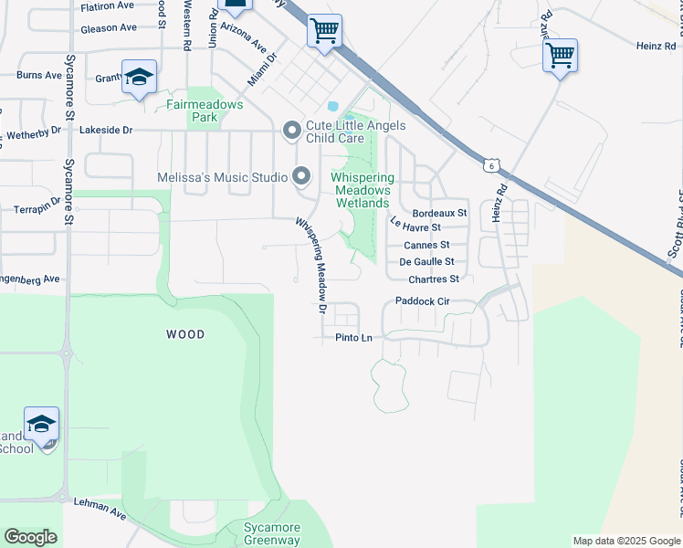 map of restaurants, bars, coffee shops, grocery stores, and more near 47 Primrose Court in Iowa City