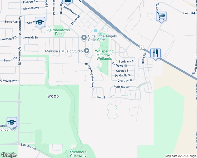 map of restaurants, bars, coffee shops, grocery stores, and more near 47 Primrose Court in Iowa City