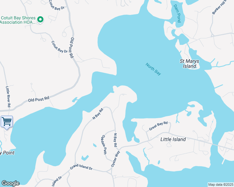 map of restaurants, bars, coffee shops, grocery stores, and more near 71 Sand Point in Barnstable